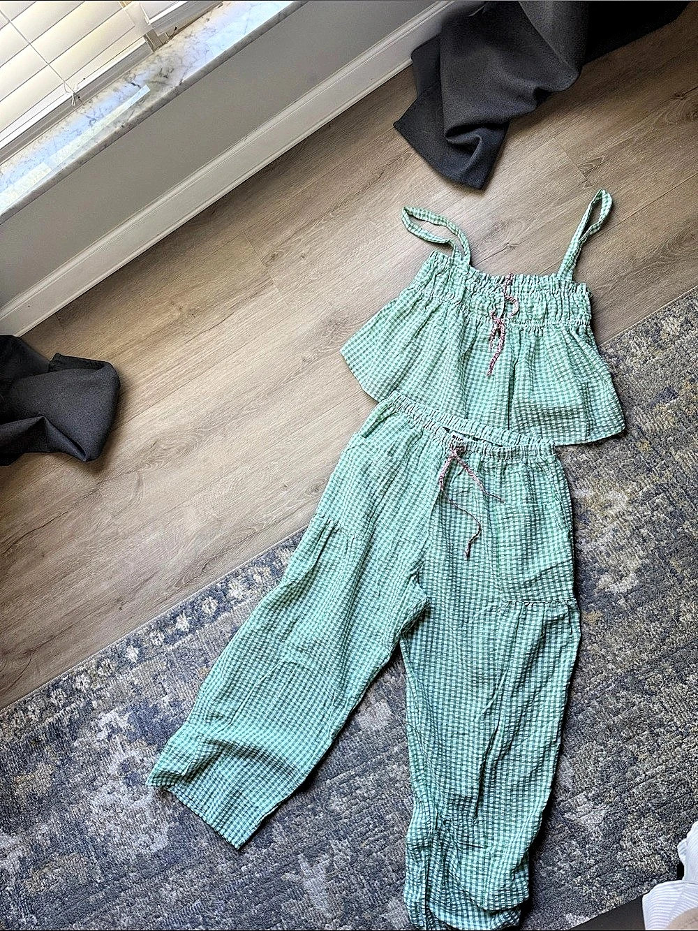 Bucket List Gingham Jumpsuit Size Large